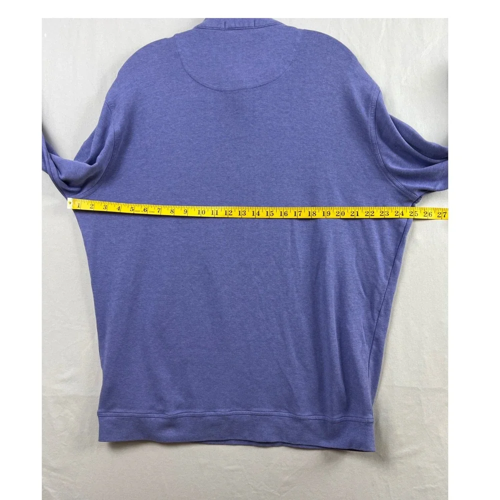 Peter Millar Quarter Zip Pullover Mens XL Purple Cotton Heathered Mock Neck Logo